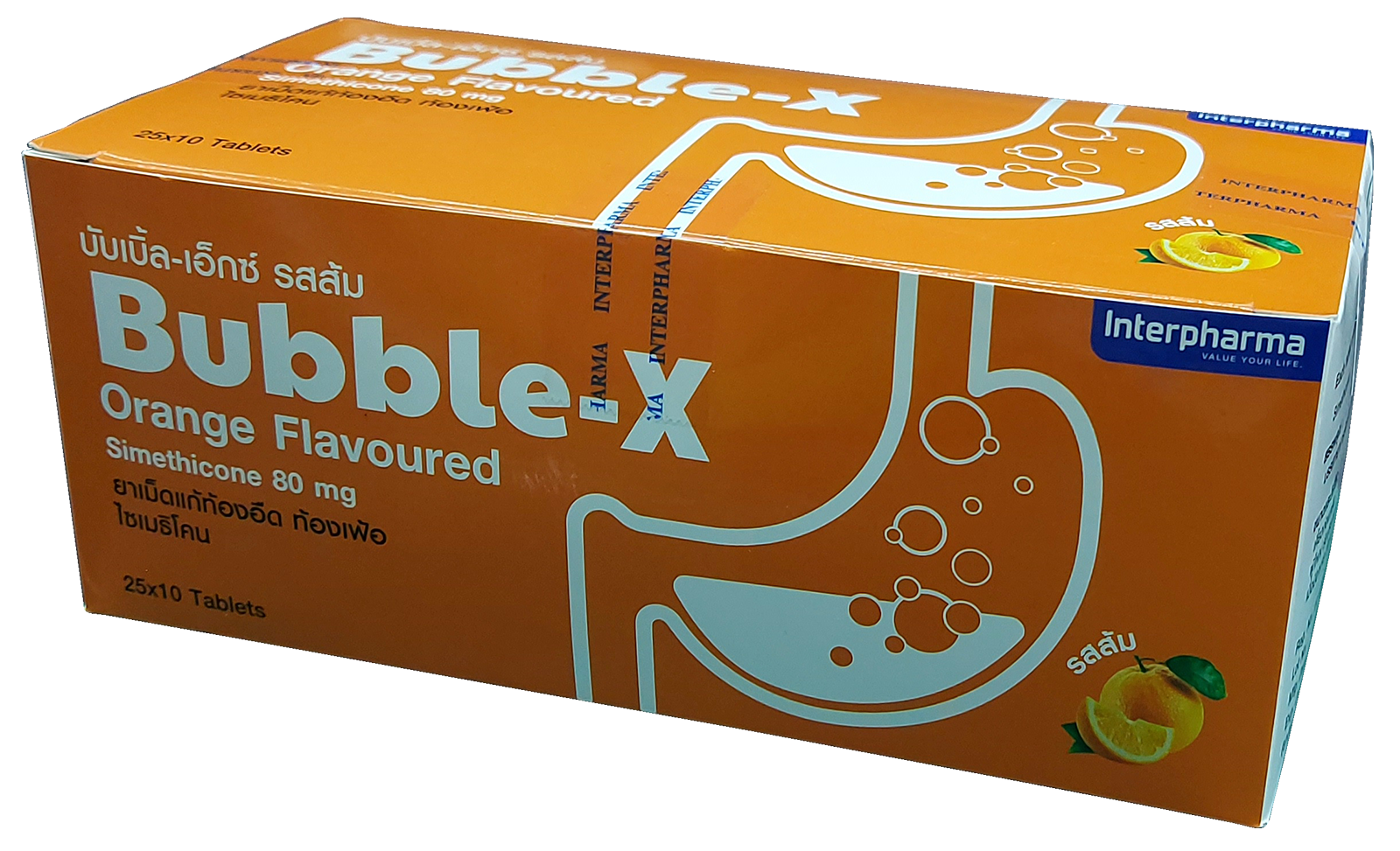 Bubble-X Orange 80 mg 10's Tablets (25) (INT01)