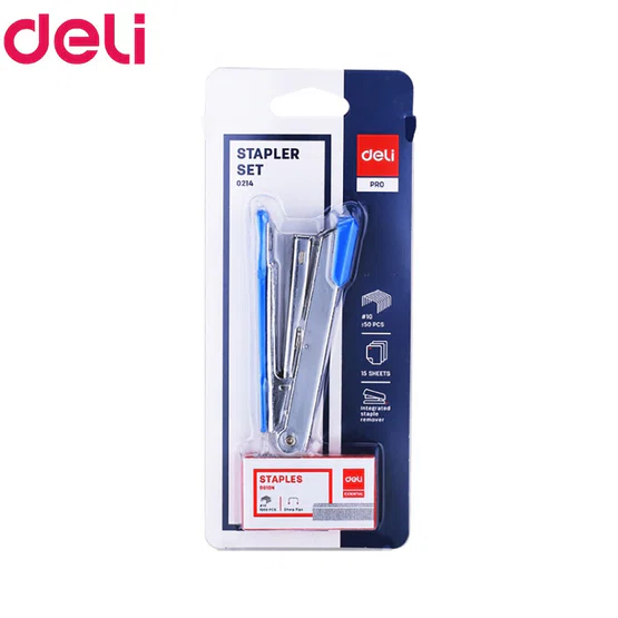 DELI 0214 เครื่องเย็บกระดาษ 15 แผ่น  คละสี 1 ชิ้น