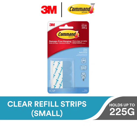 3M Command เทปกาวใส 2 หน้า ขนาดเล็ก คอมมานด์ 17024CLR 1 ชิ้น