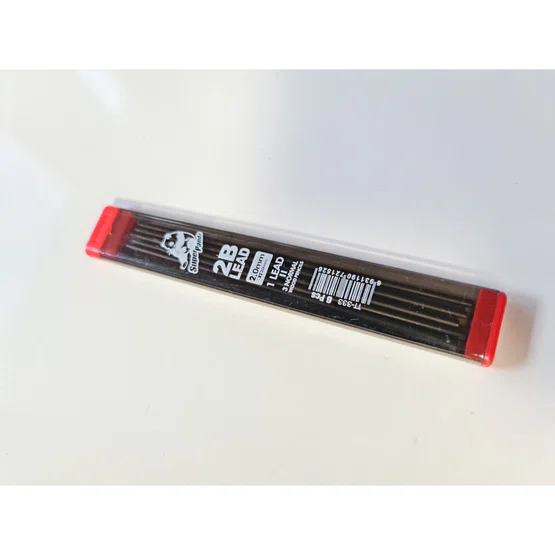 ไส้ดินสอ 2B 2mm (ไส้กลม) Super panda (GENVANA) 6 ไส้ ยาว 12 ซม. (333) ไส้ดินสอกด ไส้ดินสอ2.0 ไส้ดินสอ2.0มม.