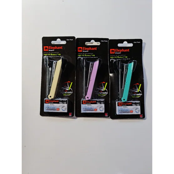 เครื่องเย็บ+ลวดเย็บ Elephant คละสี ตราช้าง รุ่น No.10 Retro/Y2