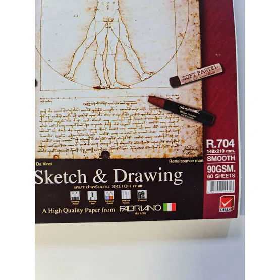 Renaissance R704 สมุดสเก็ตเรนาซองส์ 148x210mm สันกาว 90 แกรม  60แผ่น/เล่ม