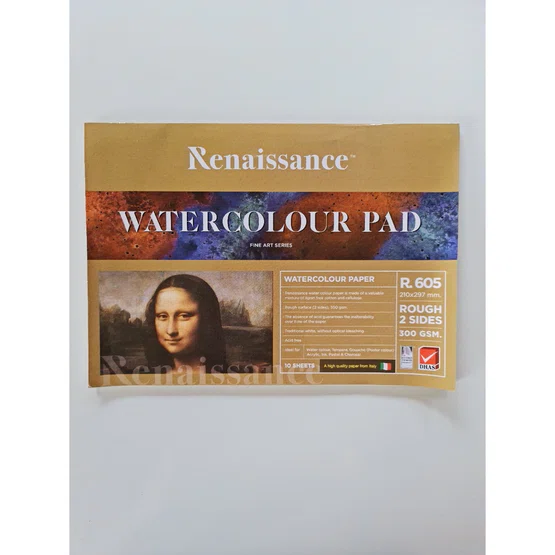 Renaissance สมุดวาดเขียนสีน้ำ ชนิดผิวหยาบ A4 รุ่น R.605 Water colour Pad  300แกรม  1เล่ม/10แผ่น