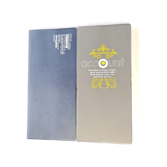 สมุดบัญชีปกพลาสติกอย่างดี ยี่ห้อ Mayflower 95x205mm 60แกรม 120 แผ่น รุ่น M220/200  1 เล่ม