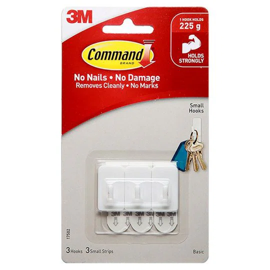 3M Command Basic Small Hooks (17502) 1แพ็ค/3ชิ้น