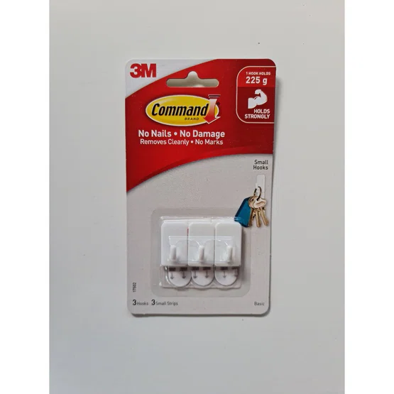 3M Command Basic Small Hooks (17502) 1แพ็ค/3ชิ้น