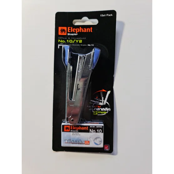 เครื่องเย็บกระดาษ Elephant ตราช้าง รุ่น No.10/Y2  1 ชิ้น  คละสี  แถมไส้แม็ค