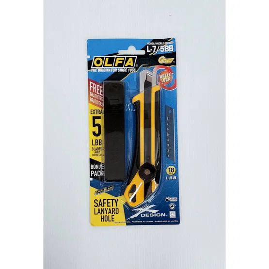 คัตเตอร์ OLFA รุ่น L-7/5BB ใบมีดดำ (แถมฟรี ใบมีด 5 ชิ้น)