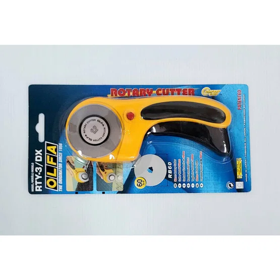 มีดคัตเตอร์ใบมีดกลม (Rotary blade) ยี่ห้อ OLFA รุ่น RTY-3/DX  ขนาดใบมีด 60mm  1 ชิ้น