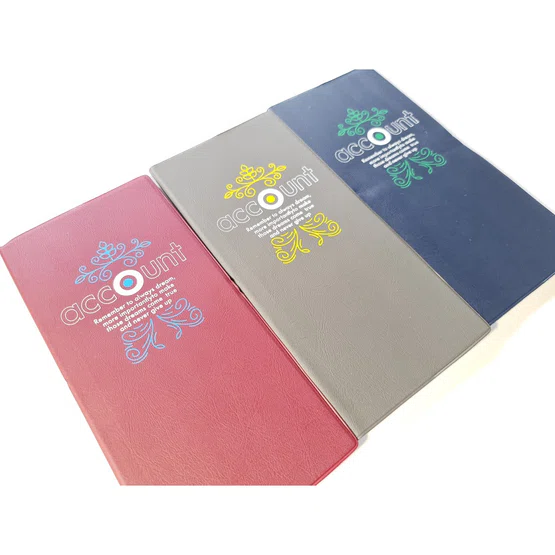 สมุดบัญชีปกพลาสติกอย่างดี ยี่ห้อ Mayflower 95x205mm 60แกรม 60 แผ่น รุ่น M220/100  1 เล่ม