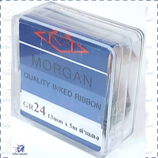 ผ้าหมึกเครื่องบวกเลข  MORGAN  สีดำ-แดง GR24