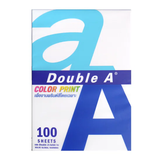 (100แผ่น) กระดาษถ่ายเอกสาร ปรินท์สีโดยเฉพาะ A4 90 แกรม  ตรา Double A copy paper