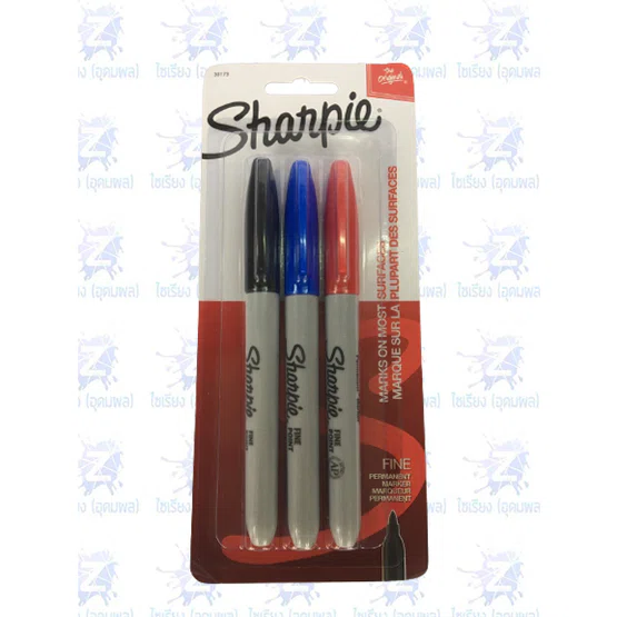 ปากกามาร์กเกอร์ ชาร์ปี้ Sharpie แพ็ค 3ด้าม น้ำเงิน , แดง , ดำ