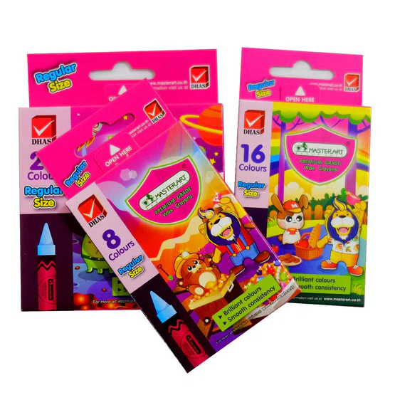 สีเทียน ขนาดปกติ 24 สี ตรา Master Art Wax Crayons