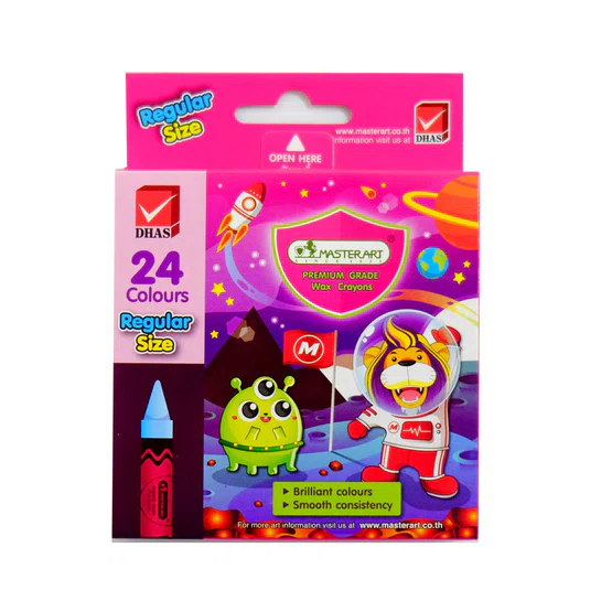 สีเทียน ขนาดปกติ 24 สี ตรา Master Art Wax Crayons