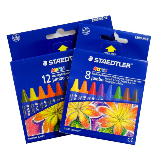 สีเทียน ขนาดจัมโบ้ 12 สี ตรา Steadtler Wax Crayons