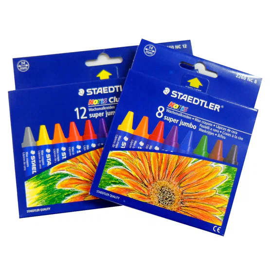 สีเทียน ขนาดซุปเปอร์จัมโบ้ 8 สี ตรา Steadtler Wax Crayons