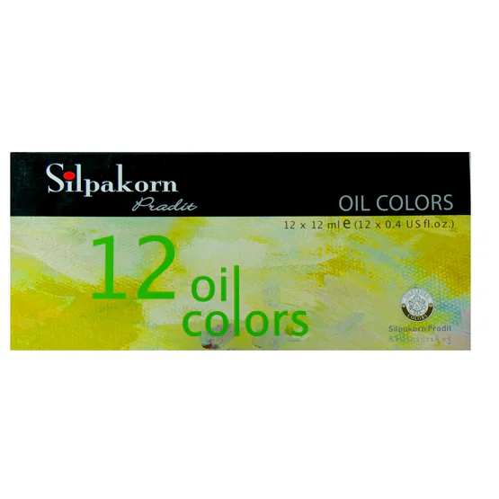 สีน้ำมัน 12 สี 12ml ตรา Silpakorn Pradit Oil Colours