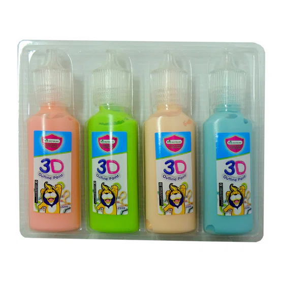 ชุดสีเขียนเส้น 4 สี ตรา Master art 3D Outline Paint