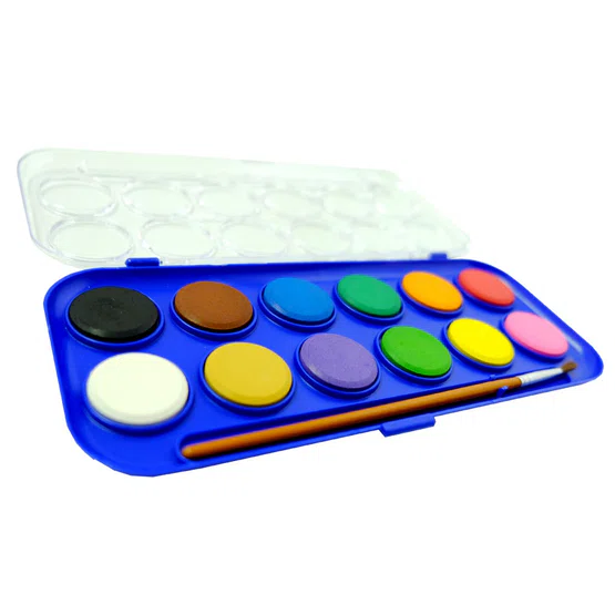 สีน้ำก้อน 12 สี ตราม้า H-400 Water Colored cake set