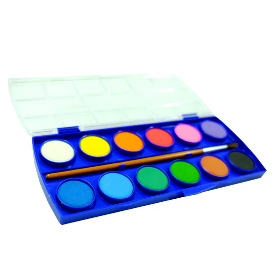 สีน้ำก้อน 12 สี ตราม้า H-300 Water Colored cake set