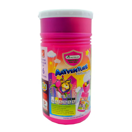 ชุดสีโปสเตอร์ 6 สี พร้อมกระบอก ตรา Master Art Poster color set 6 Artventure (กระปุก)