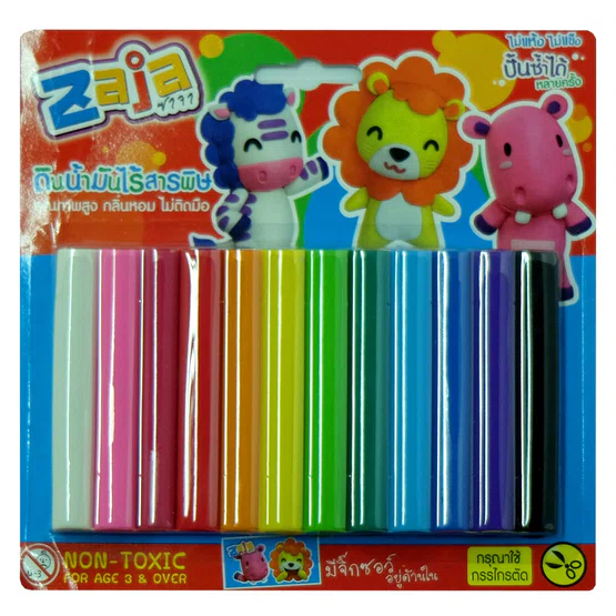 ดินน้ำมัน Zaja 12 สี ธรรมดา modeling clay ZJ/T200