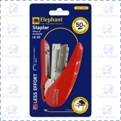 เครื่องเย็บกระดาษ ตราช้าง เบอร์ LE-10  คละสี (1 อัน)