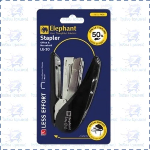 เครื่องเย็บกระดาษ ตราช้าง เบอร์ LE-10  คละสี (1 อัน)