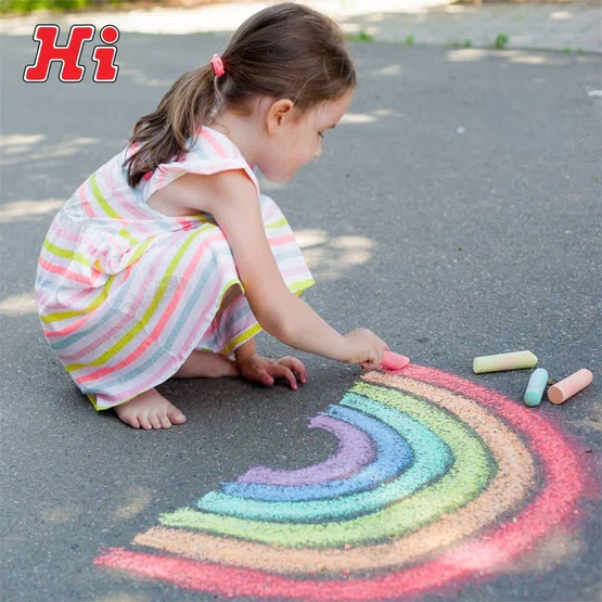 Hi Chalk ชอล์คเขียนพื้นจัมโบ้ กระปุก 20 สี คละสี Kidart