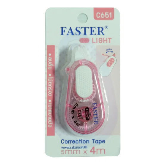 เทปลบคำผิด ยาว 6 ม. ตรา  Faster C651