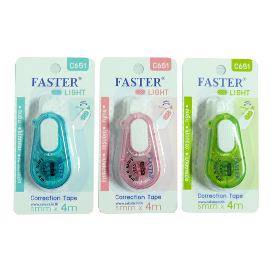 เทปลบคำผิด ยาว 6 ม. ตรา  Faster C651