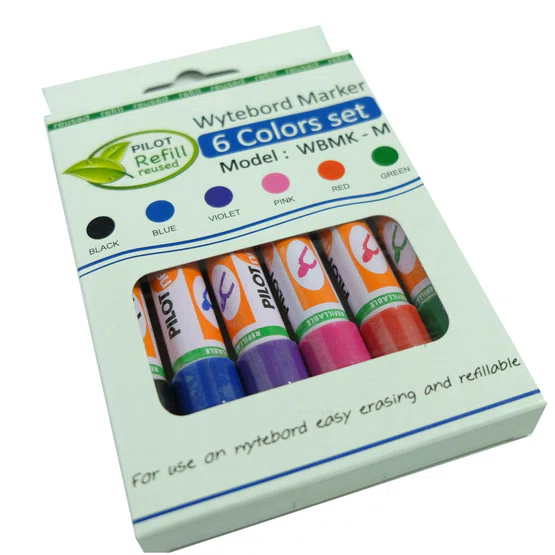 ชุดปากกาไวท์บอร์ด 6สี ตรา PILOT หัวกลม