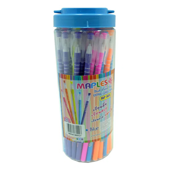 ปากกาลูกลื่น แพ็ค50ด้าม Maples MP888 ด้ามยาว คละสี