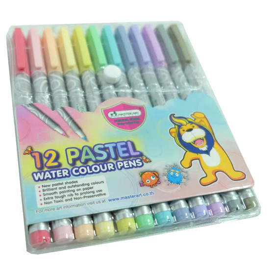 ปากกาเมจิกสีพาสเทล 12 สี ตรา Master art