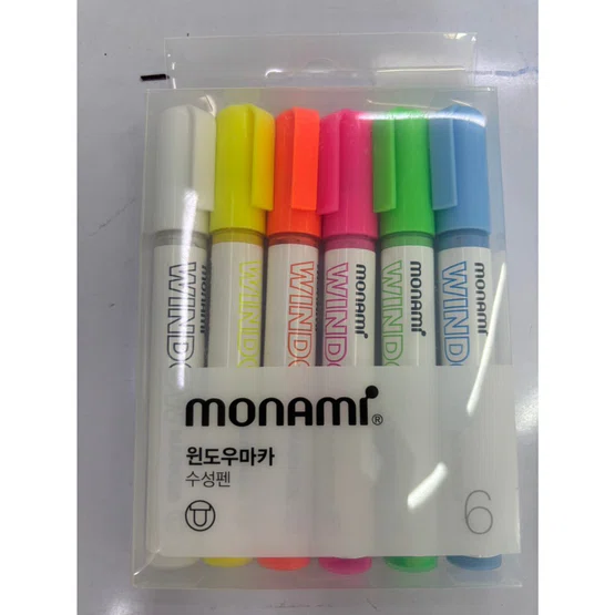 ปากกาเขียนกระจก ลบได้ Monami window marker 1 ชุด