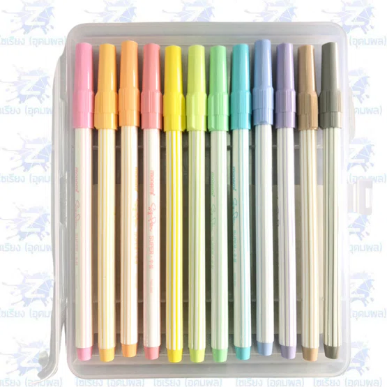 ปากกาสีน้ำ Monami super soft pastel ซูเปอร์ไซน์เพน 12สี