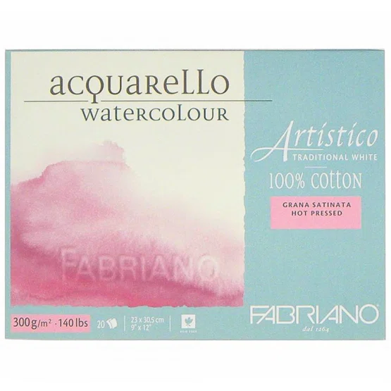กระดาษวาดเขียน Fabriano Artistico traditional white ขนาด23x30.5cm 300แกรม ผิวเรียบ
