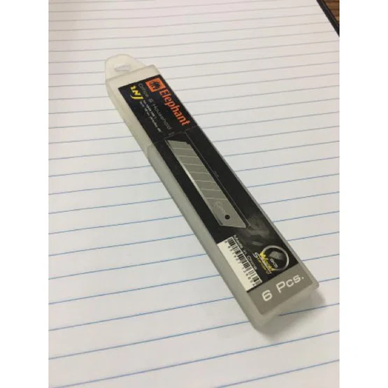 ใบมีดคัตเตอร์ 18 มม. (หลอด 6 ใบ) ตราช้าง 1845  จำนวน 1 หลอด   elephant cutter blades 6 pcs