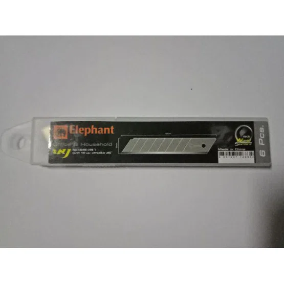 ใบมีดคัตเตอร์ 18 มม. (หลอด 6 ใบ) ตราช้าง 1845  จำนวน 1 หลอด   elephant cutter blades 6 pcs