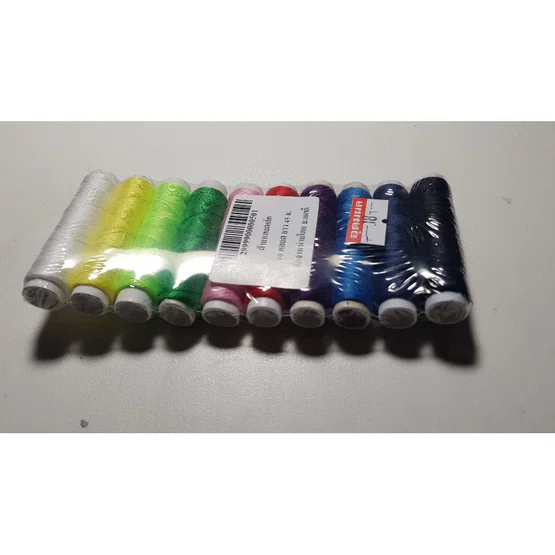 ด้าย 10 สี  หลอดเล็ก  ยาว 45 เมตร   1แพ็ค/10สี