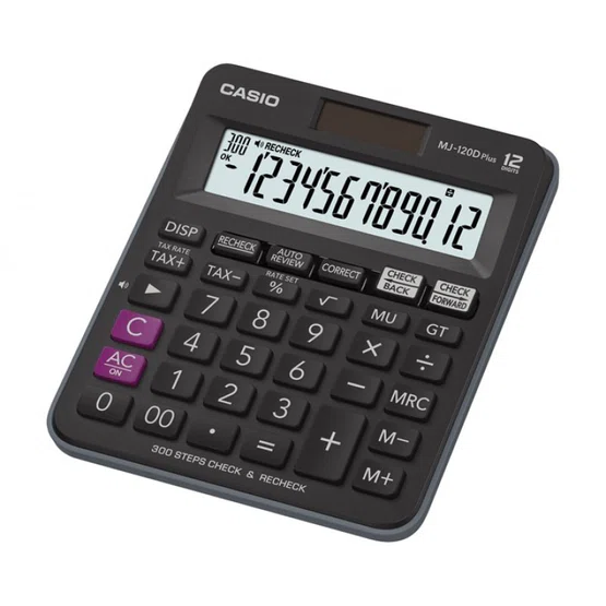 Casio MJ-120D PLUS เครื่องคิดเลขตั้งโต๊ะ 12หลัก ของใหม่ ของแท้รับประกัน2ปีจากCMG