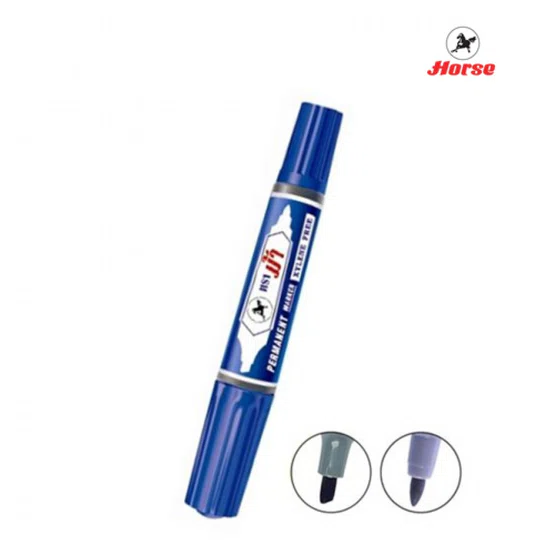 เซ็ต ปากกาเคมี 2 หัว ตราม้า 12 สี Permanent Marker