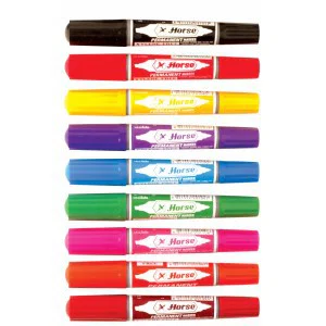 เซ็ต ปากกาเคมี 2 หัว ตราม้า 12 สี Permanent Marker