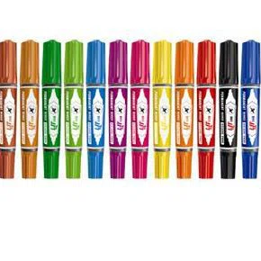 เซ็ต ปากกาเคมี 2 หัว ตราม้า 12 สี Permanent Marker