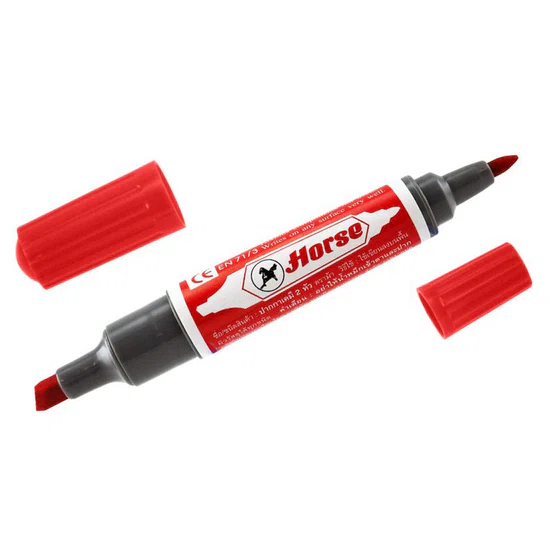 เซ็ต ปากกาเคมี 2 หัว ตราม้า 12 สี Permanent Marker
