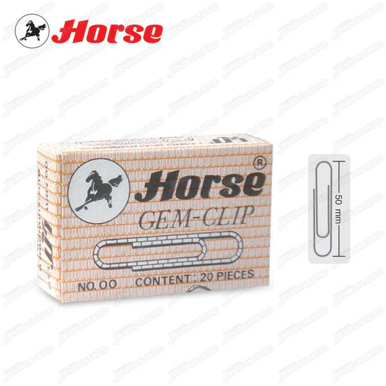 Horse gem clip No.00 ลวดเสียบ กลม (กล่อง 20 ตัว) ตราม้า 00