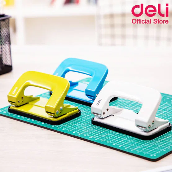 Deli 0136 2-Hole Punch เครื่องเจาะรูกระดาษ 10 แผ่น  1 ชิ้น