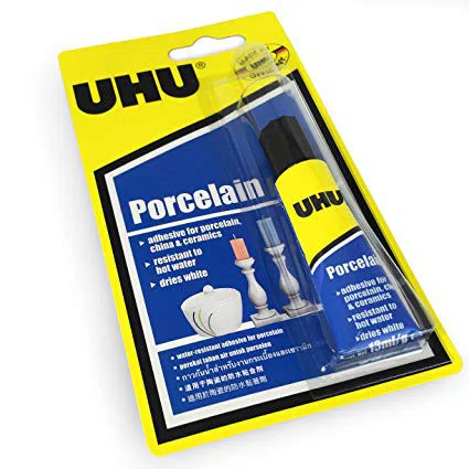 กาว UHU Porcelain กาวติดกระเบื้อง เซรามิก ทนทานต่อความร้อน เมื่อแห้งเป็นสีขาว ขนาด 13 ml.