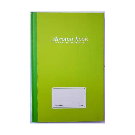สมุดบัญชีแบบมีเลขหน้าปกแข็ง 5/100 ปกสีล้วน  SILVER PINS  DP510   21x32cm  70gsm  100แผ่น/เล่ม